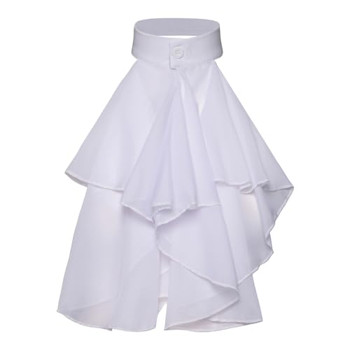 Elnwnnkc Victorian Colonial Jabot Steampunk Abnehmbar Abnehmbarer Rüschen Falscher Kragenhemd Front Halskette Krawatte Halloween Kostüm Kolonialkostüm von Elnwnnkc