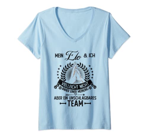 Damen Elo | nicht immer einer Meinung | Hund & Hunde T-Shirt mit V-Ausschnitt von Elo Geschenke & Gassi Outfit