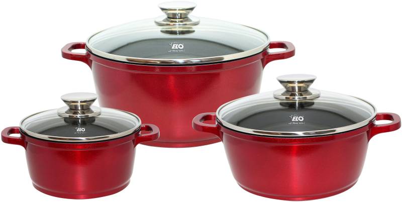 Elo Topf-Set "Rubino Topfset 3-teilig" Set, 6 Stk. tlg. Aluminiumguss von Elo