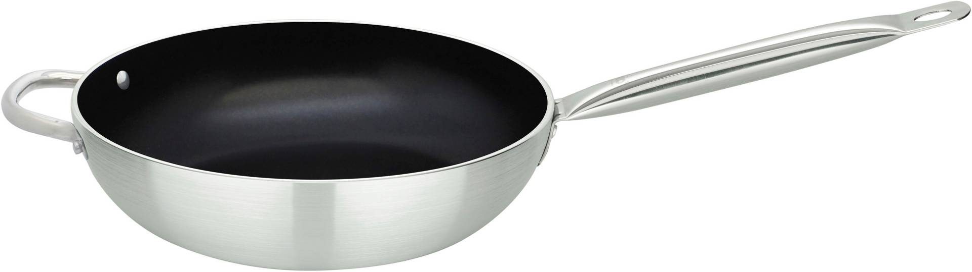 Elo Wok "Wokpfanne 28cm Bistro Line" Aluminium 1 Stk. tlg. langer, handlicher Edelstahl Profi Griff, Ø 28 cm, Induktion von Elo