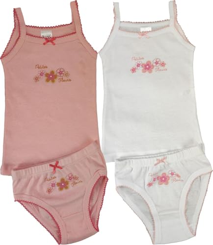 EloModa 4-teilig Mädchen-Unterwäsche-Set Unterhemden Slips Baumwolle; Weiß/Rosa/134/140 EloModa 4-teilig Mädchen-Unterwäsche-Set Unterhemden Slips Baumwolle; Weiß/Rosa/134/140 von EloModa