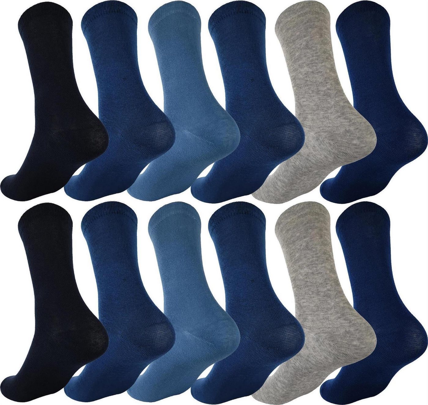 EloModa Basicsocken 12 Paar Herren Damen Socken Basic Freizeit Anzug Business, Gr. 31-34 (12-Paar) von EloModa