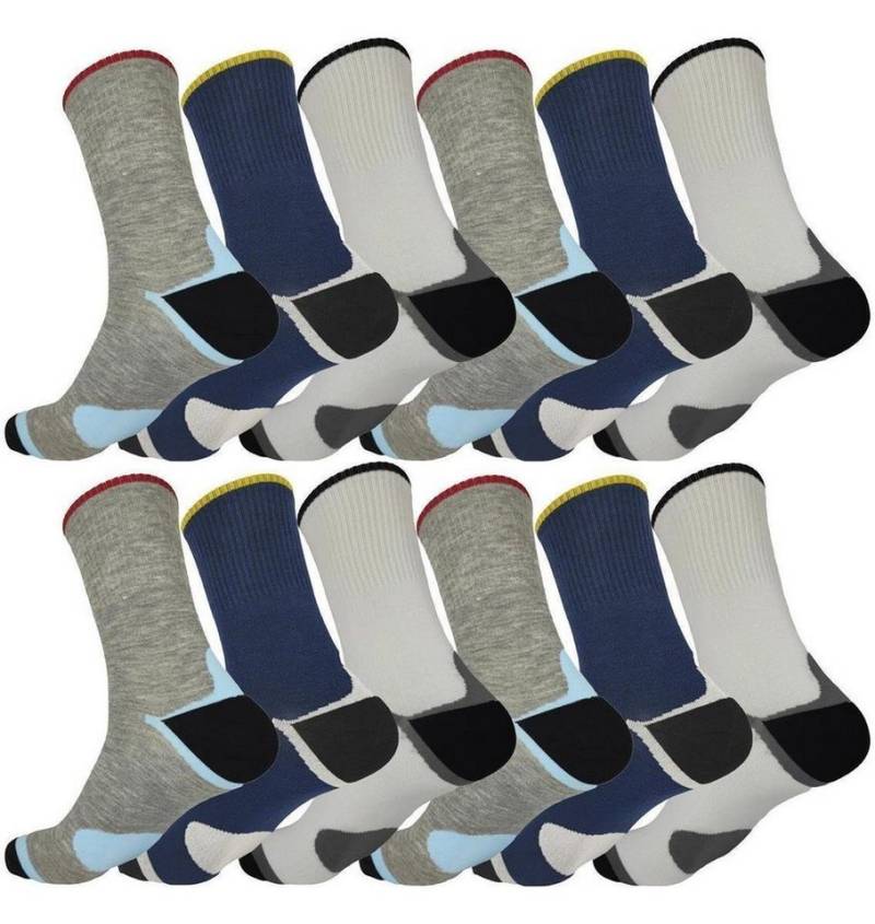 EloModa Basicsocken 12 Paar Herren Socken Muster klassischer Form Freizeit Sport (12-Paar) von EloModa