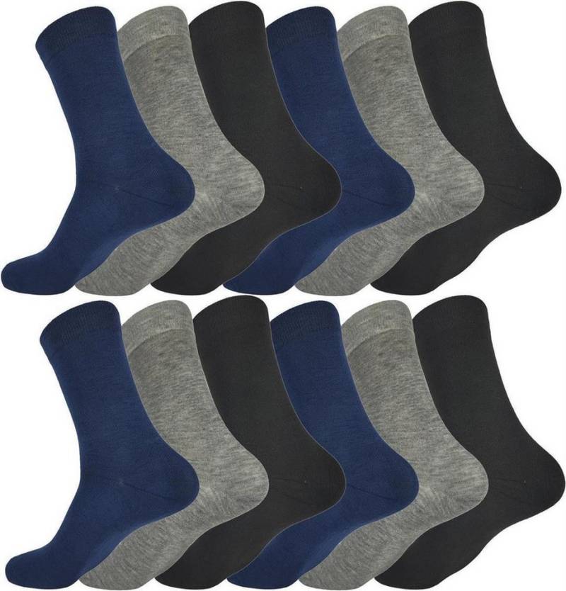 EloModa Basicsocken 12 Paar Herren Socken Muster klassischer Form Freizeit Sport (12-Paar) von EloModa