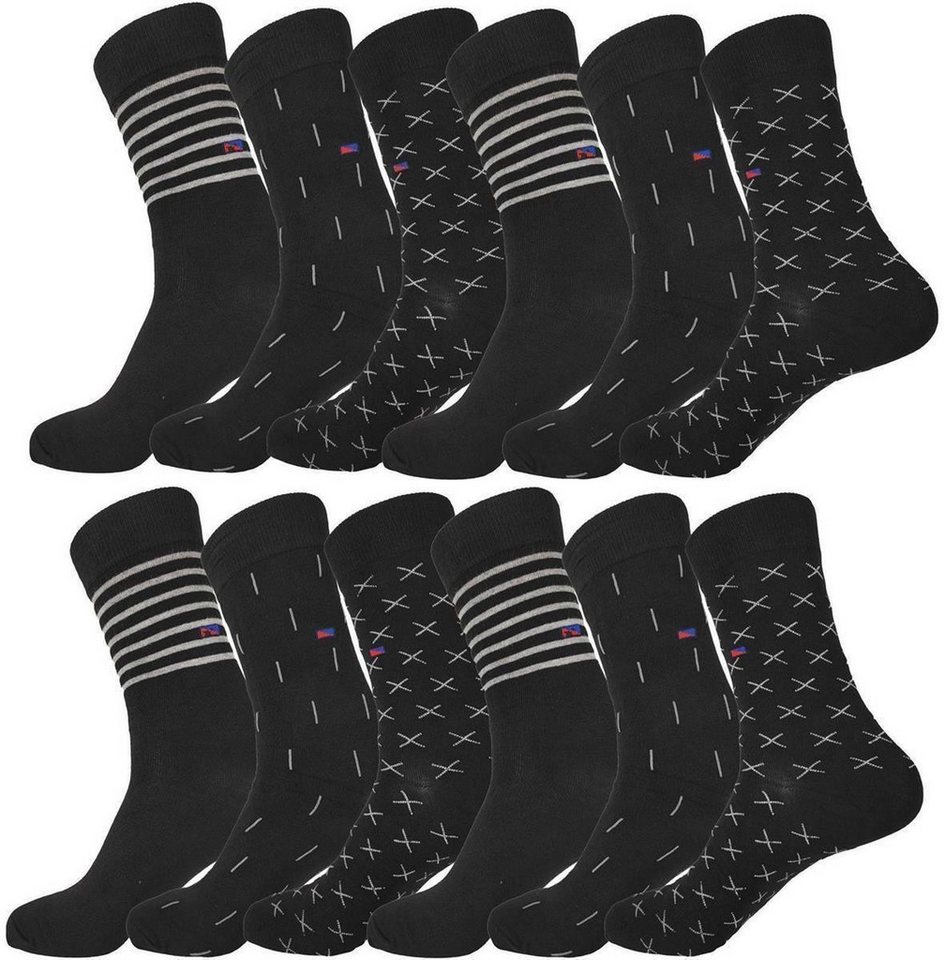 EloModa Basicsocken 12 Paar Herren Socken Muster klassischer Form Freizeit Sport (12-Paar) von EloModa