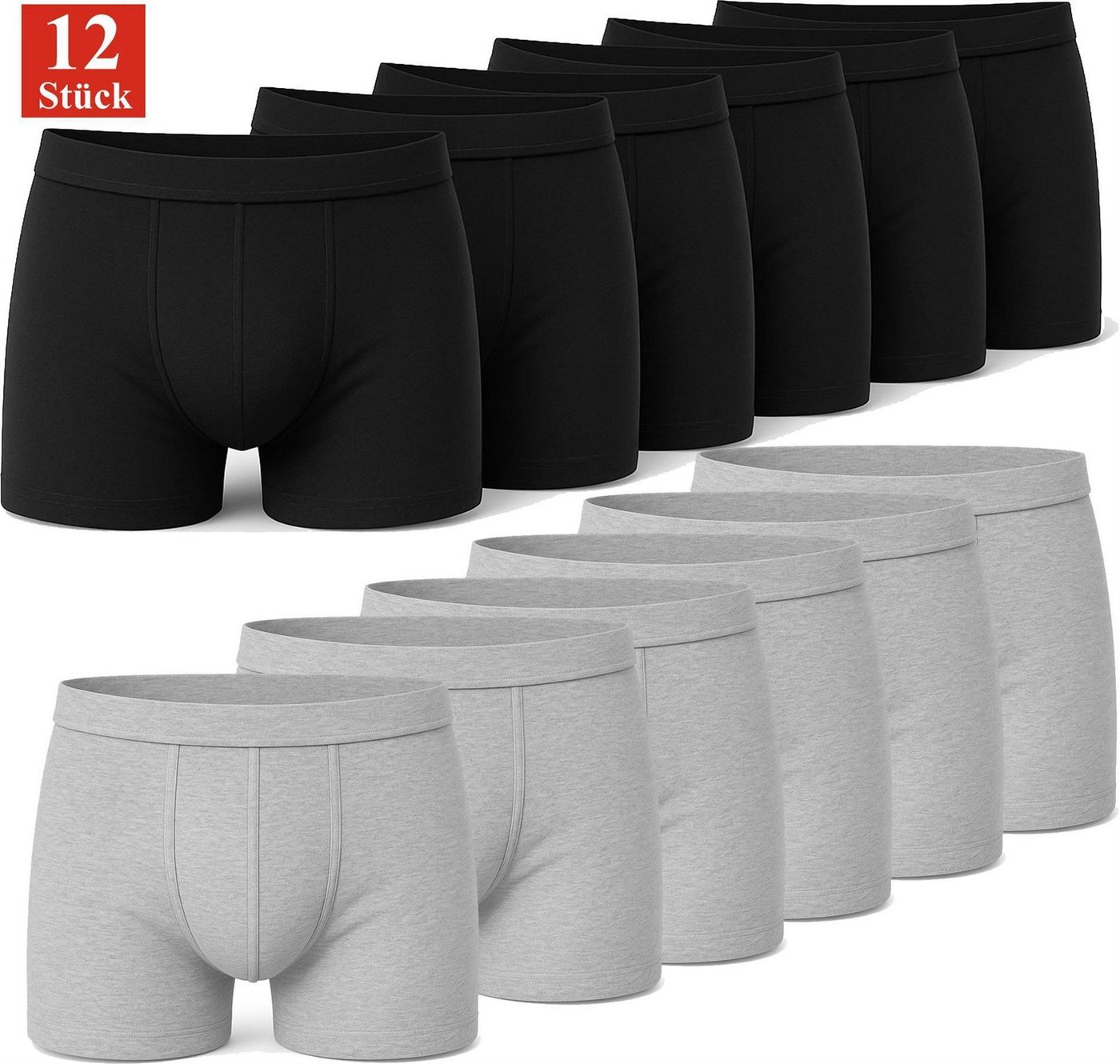 EloModa Boxershorts Herren Boxershorts Retroshorts Unterwäsche Unterhosen Baumwolle, Gr. (12-St) von EloModa
