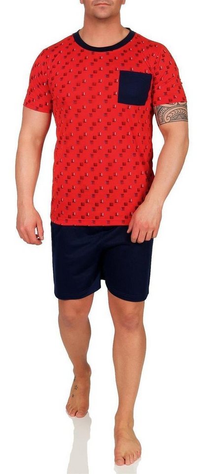 EloModa Capri-Pyjama Herren Pyjama Set Short + Shirt Sommer Gr. L XL 2XL 3XL (2 tlg) von EloModa