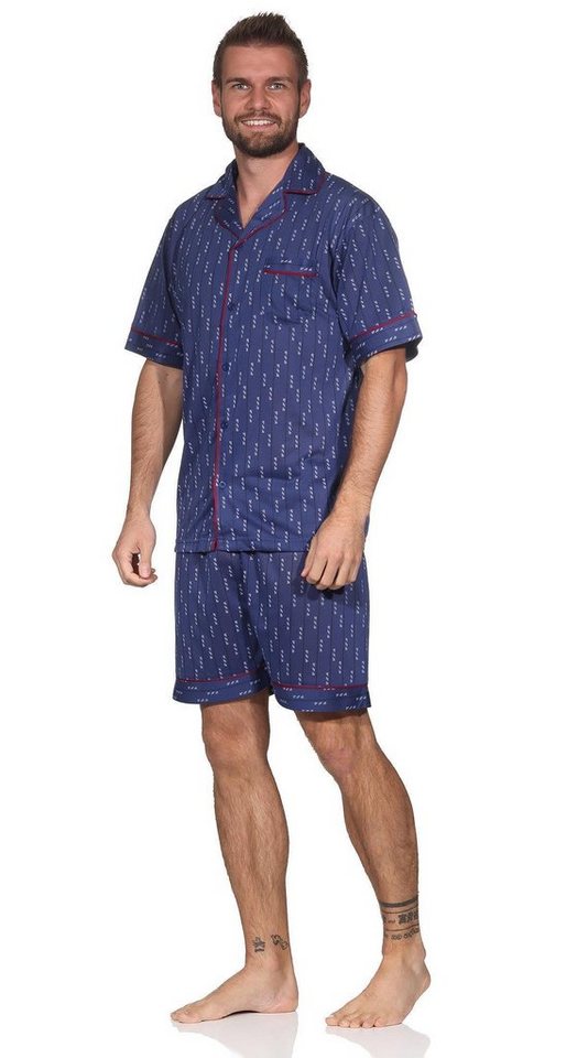 EloModa Capri-Pyjama Herren Pyjama Short & Hemd Schlaf-Anzug, Gr. M L XL 2XL (2 tlg) von EloModa