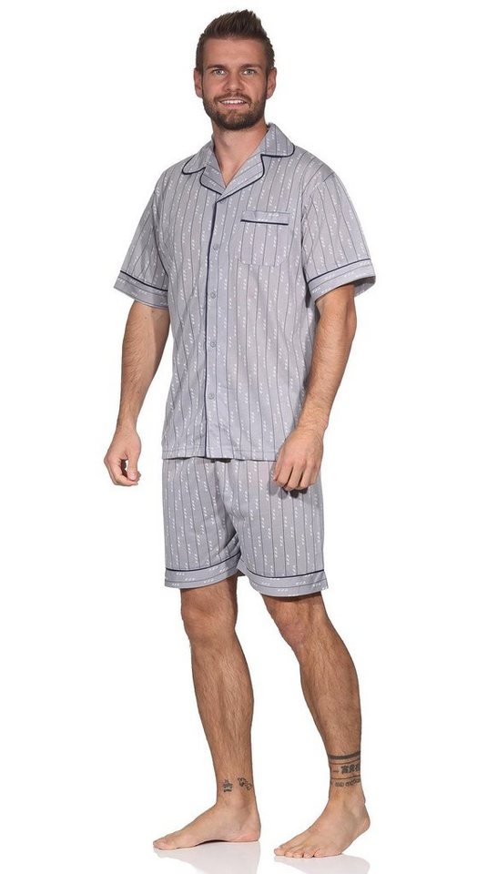 EloModa Capri-Pyjama Herren Pyjama Short & Hemd Schlaf-Anzug, Gr. M L XL 2XL (2 tlg) von EloModa