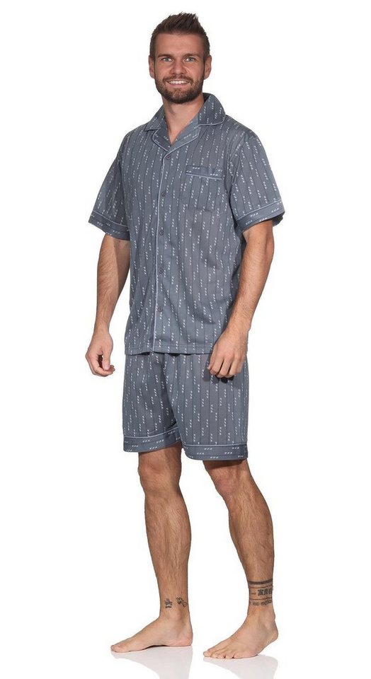 EloModa Capri-Pyjama Herren Pyjama Short & Hemd Schlaf-Anzug, Gr. M L XL 2XL (2 tlg) von EloModa