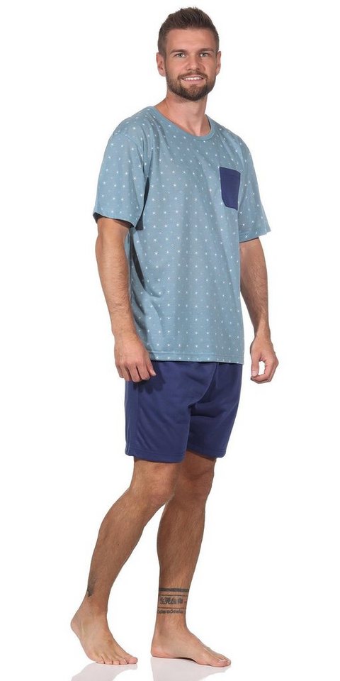 EloModa Capri-Pyjama Herren Pyjama Short und T-Shirt Schlafanzug, Gr. M L XL XXL (2 tlg) von EloModa