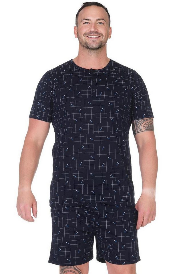 EloModa Capri-Pyjama Herren Pyjama Shorty und T-Shirt Schlafanzug, Gr. M L XL 2XL (2 tlg) von EloModa