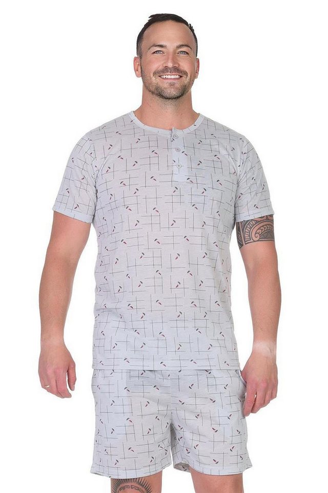 EloModa Capri-Pyjama Herren Pyjama Shorty und T-Shirt Schlafanzug, Gr. M L XL 2XL (2 tlg) von EloModa