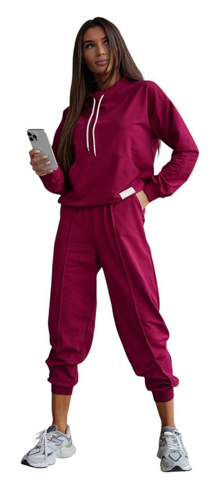 EloModa Jogginganzug Damen Freizeitanzug Hausanzug Homewear Jogginganzug, Gr. S M L XL (2-tlg), MADE IN EU von EloModa