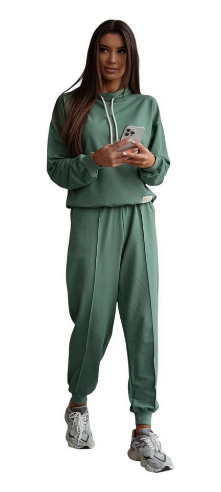 EloModa Jogginganzug Damen Freizeitanzug Hausanzug Homewear Jogginganzug, Gr. S M L XL (2-tlg), MADE IN EU von EloModa