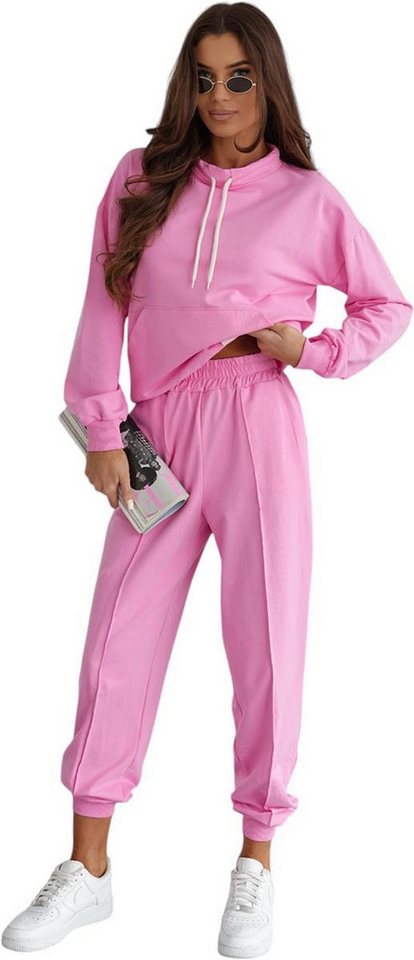 EloModa Jogginganzug Damen Freizeitanzug Hausanzug Homewear Jogginganzug, Gr. S M L XL (2-tlg), MADE IN EU von EloModa