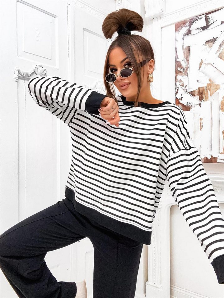 EloModa Jogginganzug Damen Jogginganzug Freizeitanzug Baumwoll-Set – Sweatshirt & Hoch (2-tlg) von EloModa