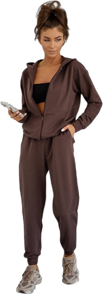 EloModa Jogginganzug Damen Jogginganzug Hoodie & Hose, Made in EU, S - XL (2-tlg) von EloModa