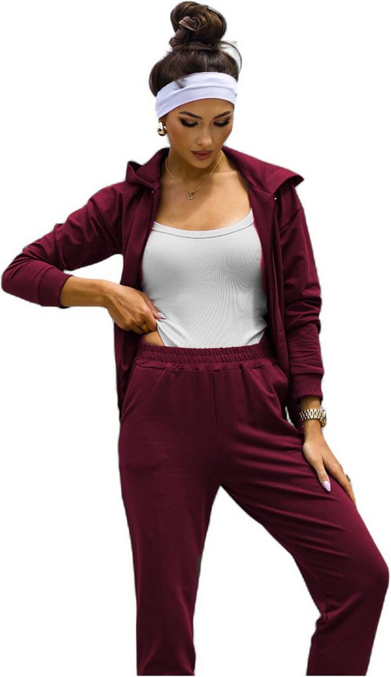 EloModa Jogginganzug Damen Jogginganzug Hoodie & Hose, Made in EU, S - XL (2-tlg) von EloModa