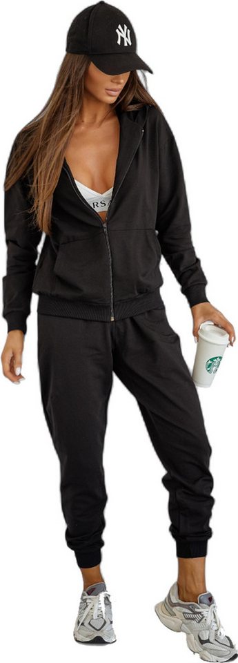 EloModa Jogginganzug Damen Jogginganzug Hoodie & Hose, Made in EU, Gr. S-XL (2-tlg) von EloModa