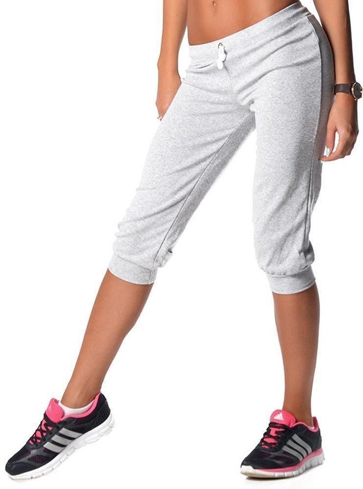 EloModa Jogginghose Damen Jogginghose 3/4 Capri Sport-Hose Baumwolle Gr. XXS XS S M L XL (1-tlg) von EloModa