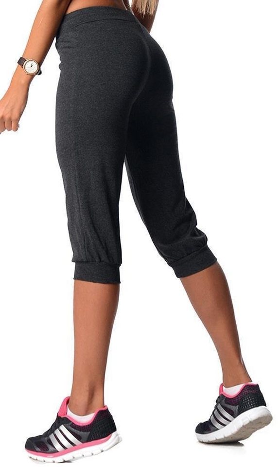 EloModa Jogginghose Damen Jogginghose 3/4 Capri Sport-Hose Baumwolle Gr. XXS XS S M L XL (1-tlg) von EloModa