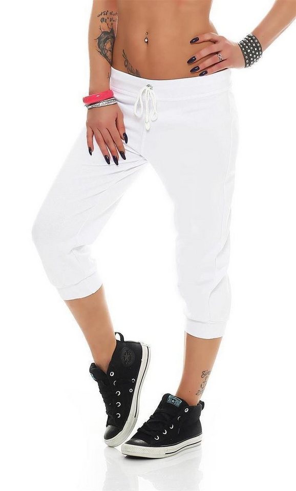 EloModa Jogginghose Damen Jogginghose 3/4 Capri Sport-Hose Baumwolle Gr. XXS XS S M L XL (1-tlg) von EloModa