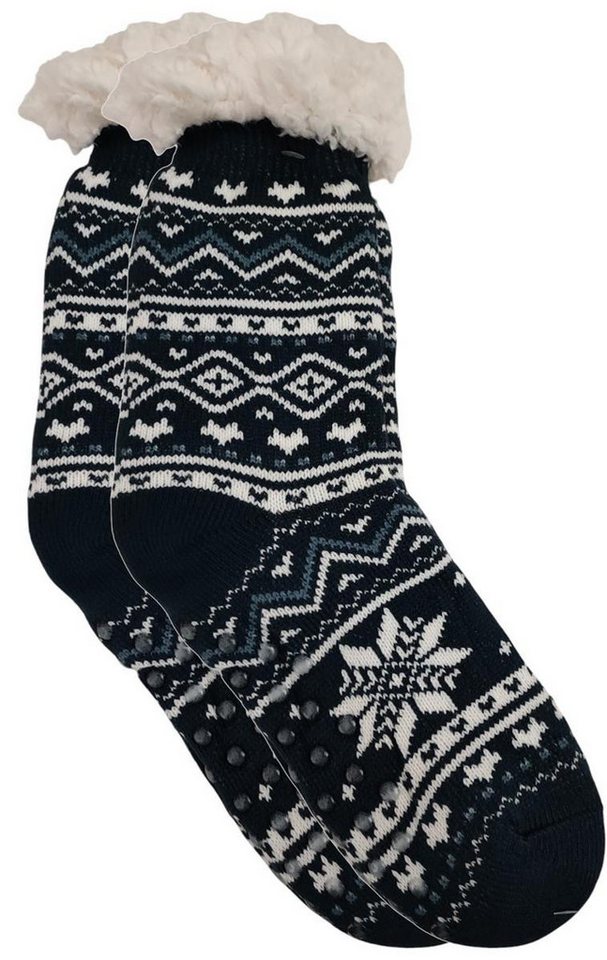 EloModa Kuschelsocken Herren Hüttensocken Kuschelsocken Anti Rutsch Socke Winter-Socken (1-Paar) von EloModa