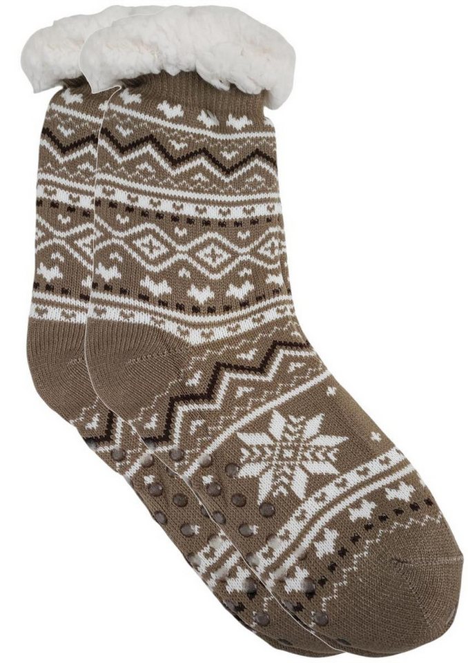 EloModa Kuschelsocken Herren Hüttensocken Kuschelsocken Anti Rutsch Socke Winter-Socken (1-Paar) von EloModa