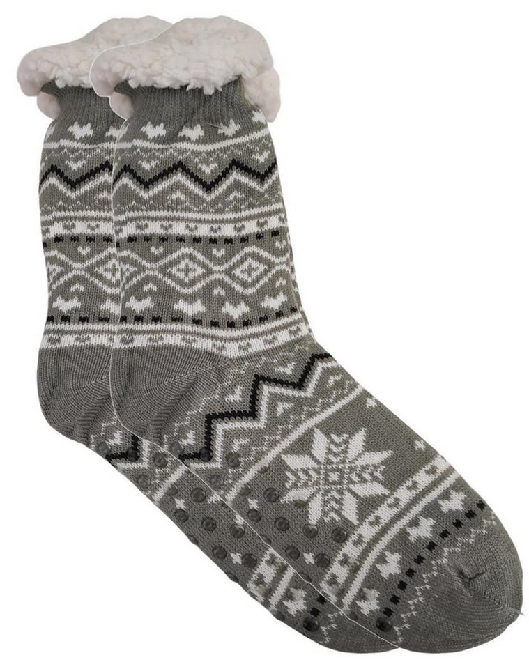 EloModa Kuschelsocken Herren Hüttensocken Kuschelsocken Anti Rutsch Socke Winter-Socken (1-Paar) von EloModa