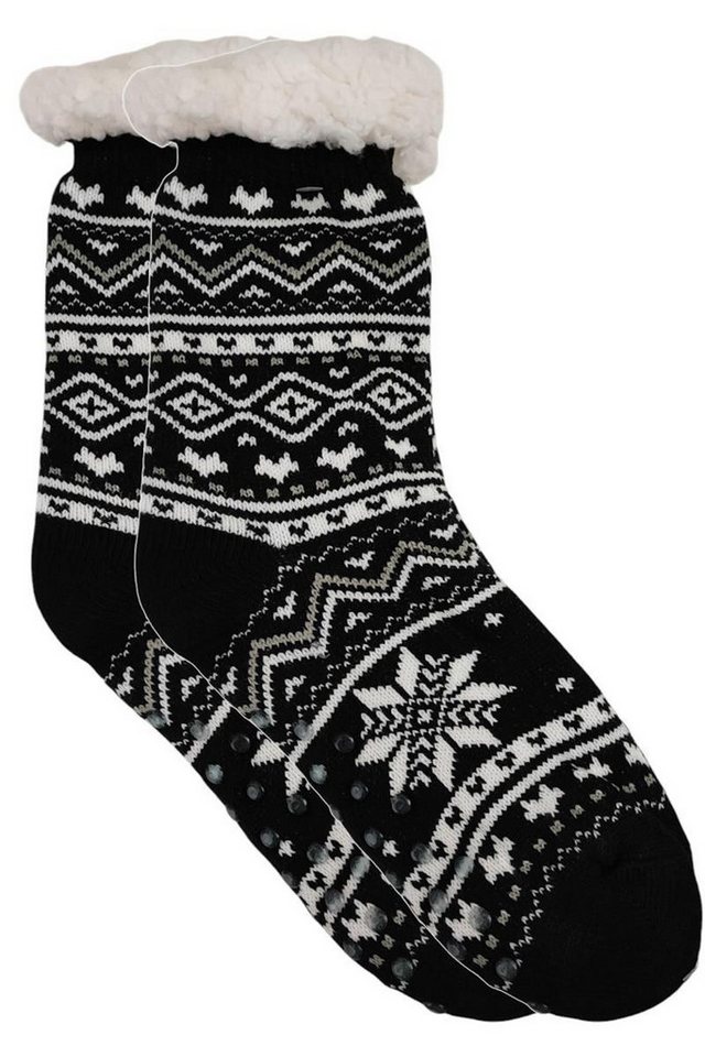 EloModa Kuschelsocken Herren Hüttensocken Kuschelsocken Anti Rutsch Socke Winter-Socken (1-Paar) von EloModa