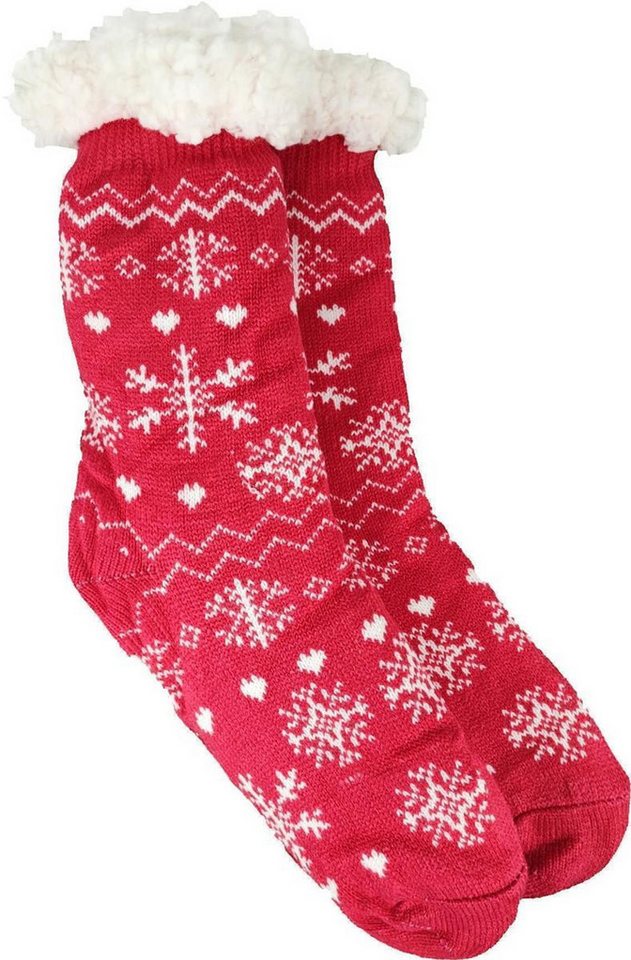 EloModa Kuschelsocken Hüttensocken Kuschelsocken Anti Rutsch Socke, Winter Hausschuhe Socken (1-Paar) von EloModa