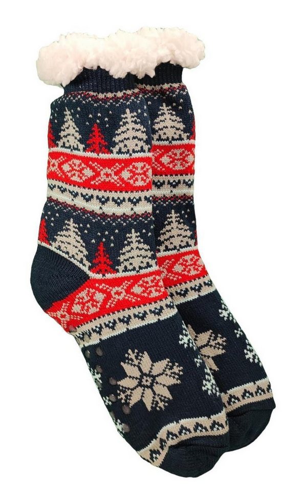 EloModa Kuschelsocken Hüttensocken Kuschelsocken Anti Rutsch Socke, Winter Hausschuhe Socken (1-Paar) von EloModa