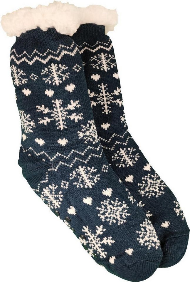 EloModa Kuschelsocken Hüttensocken Kuschelsocken Anti Rutsch Socke, Winter Hausschuhe Socken (1-Paar) von EloModa