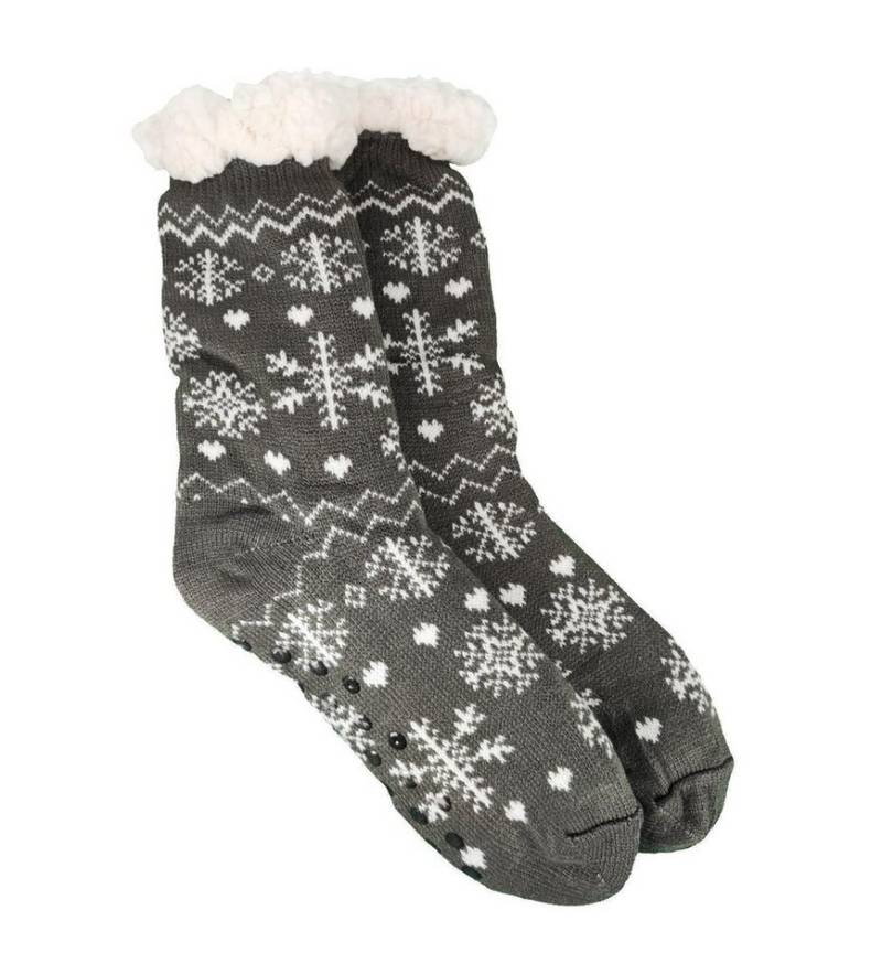 EloModa Kuschelsocken Hüttensocken Kuschelsocken Anti Rutsch Socke, Winter Hausschuhe Socken (1-Paar) von EloModa