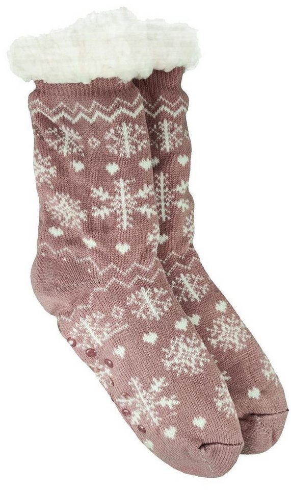 EloModa Kuschelsocken Hüttensocken Kuschelsocken Anti Rutsch Socke, Winter Hausschuhe Socken (1-Paar) von EloModa