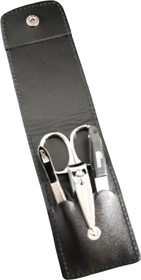 EloModa Maniküre-Etui 4-teiliges Solingen* Maniküre Set mit echt Leder Etui, Nagelschere, 4 tlg., Made in Germany von EloModa