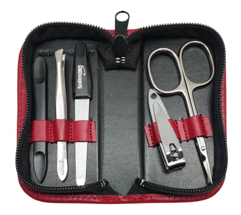 EloModa Maniküre-Etui 5-tlg Maniküre-Set aus Echtleder – Made in Germany, Solingen Instrume, 5 tlg., Made in Germany von EloModa