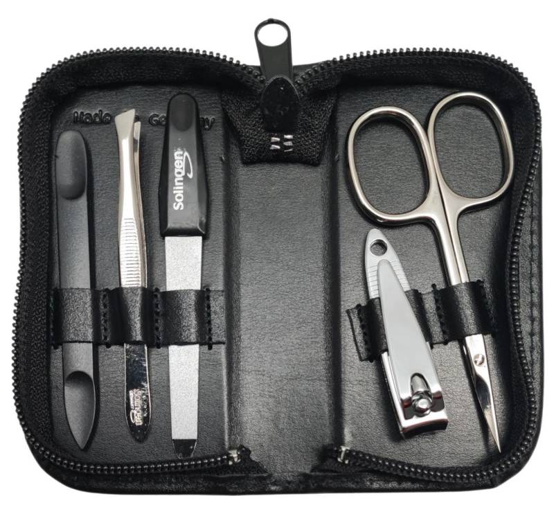 EloModa Maniküre-Etui 5-tlg Maniküre-Set aus Echtleder – Made in Germany, Solingen Instrume, 5 tlg., Made in Germany von EloModa