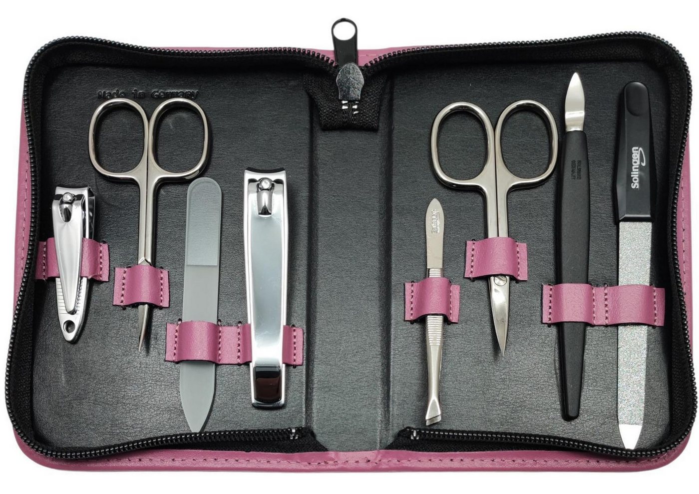 EloModa Maniküre-Etui 8-teiliges Maniküre-Set Echtleder Etui · Solingen Instrumente · Made, 8 tlg., Made in Germany von EloModa