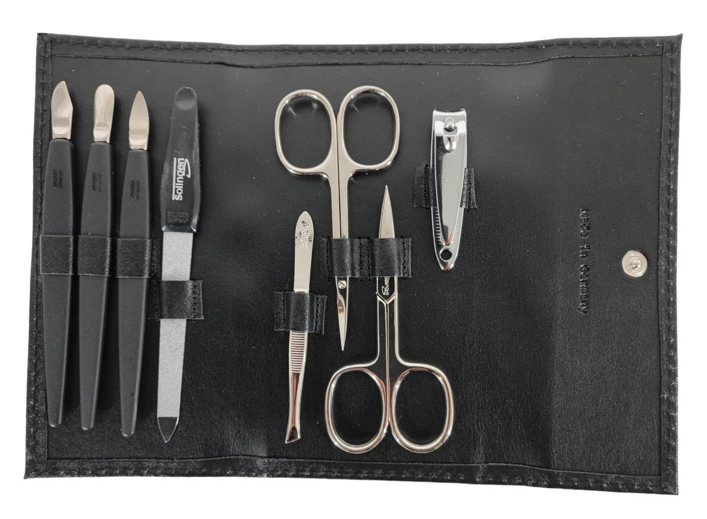 EloModa Maniküre-Etui Nagelpflege Set 8-tlg. Echtleder Etui, Maniküre Pediküre, Solingen, 8 tlg., Made in Germany EloModa Maniküre-Etui Nagelpflege Set 8-tlg. Echtleder Etui, Maniküre Pediküre, Solingen, 8 tlg., Made in Germany von EloModa