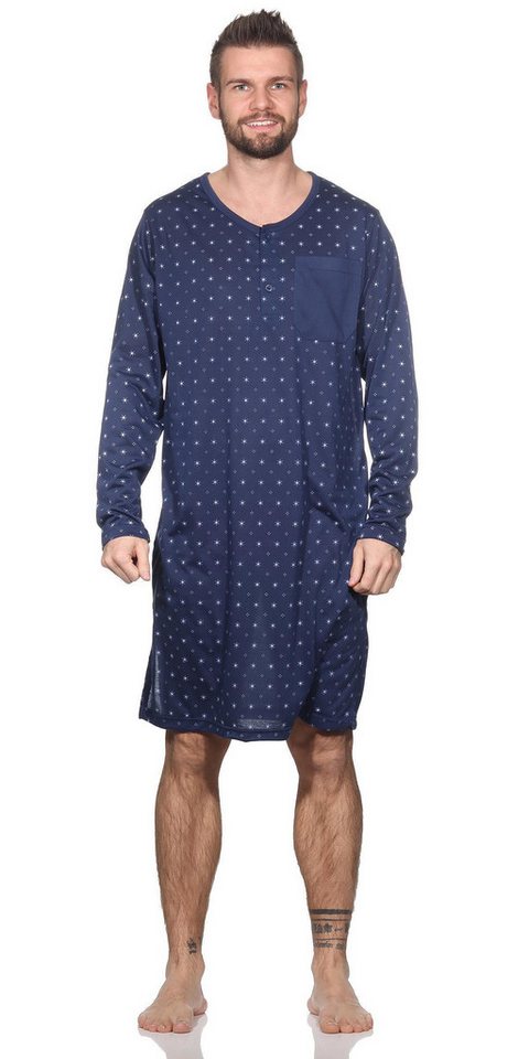 EloModa Nachthemd Herren Nachthemd langarm Sleepshirt, Gr. M L XL 2XL (1-tlg) von EloModa