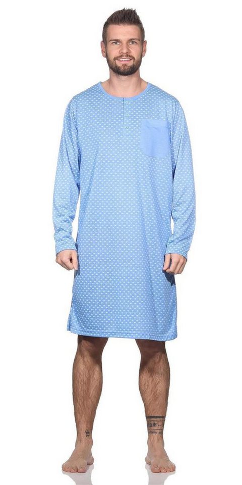 EloModa Nachthemd Herren Nachthemd langarm Sleepshirt, Gr. M L XL 2XL (1-tlg) von EloModa