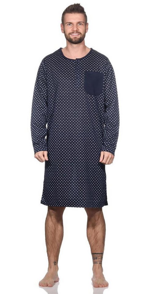 EloModa Nachthemd Herren Nachthemd langarm Sleepshirt, Gr. M L XL 2XL (1-tlg) von EloModa
