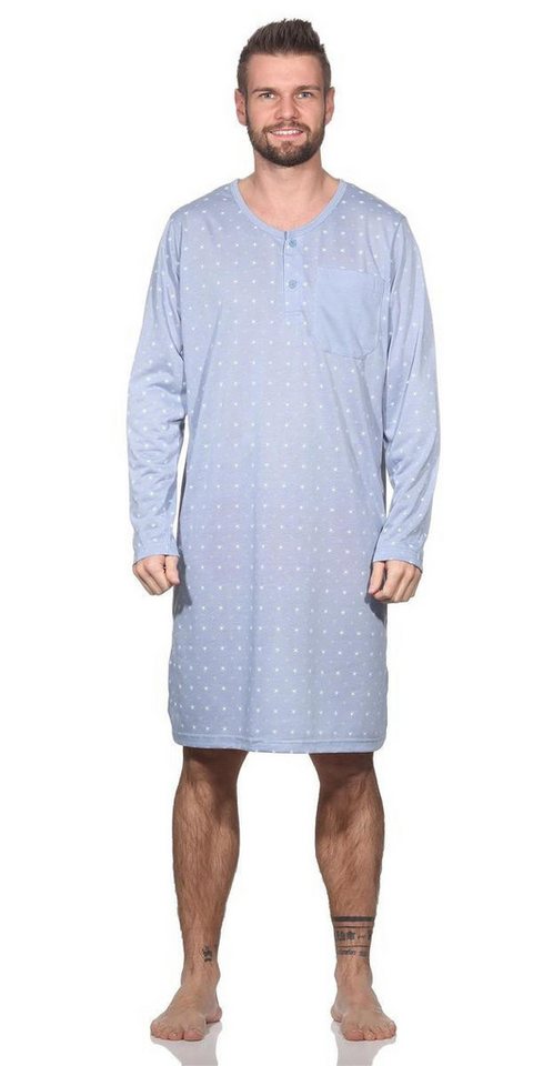 EloModa Nachthemd Herren Nachthemd langarm Sleepshirt, Gr. M L XL 2XL (1-tlg) von EloModa