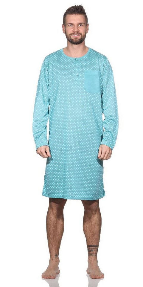 EloModa Nachthemd Herren Nachthemd langarm Sleepshirt, Gr. M L XL 2XL (1-tlg) von EloModa
