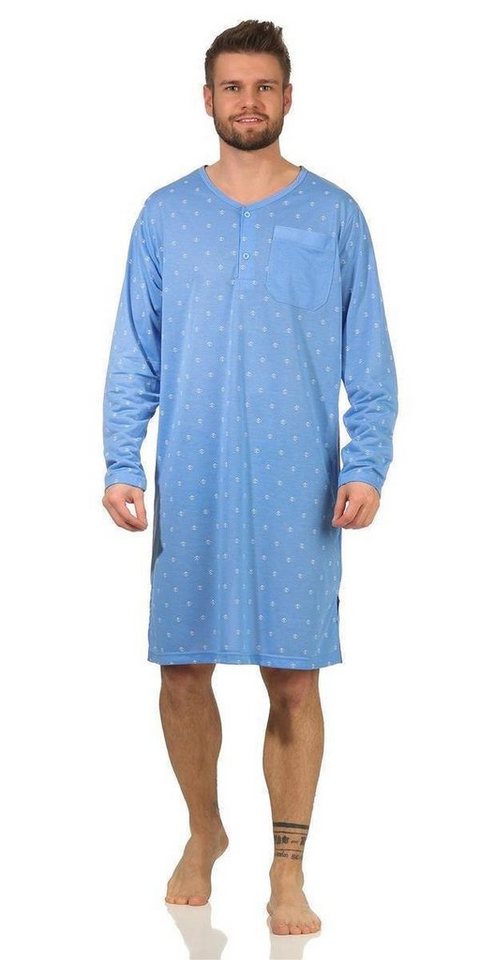 EloModa Nachthemd Herren Nachthemd langarm Sleepshirt, M L XL 2XL (1-tlg) von EloModa