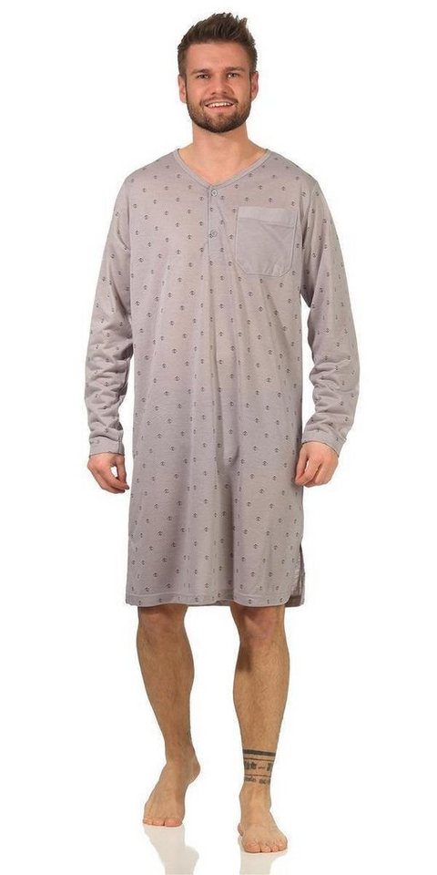 EloModa Nachthemd Herren Nachthemd langarm Sleepshirt, M L XL 2XL (1-tlg) von EloModa