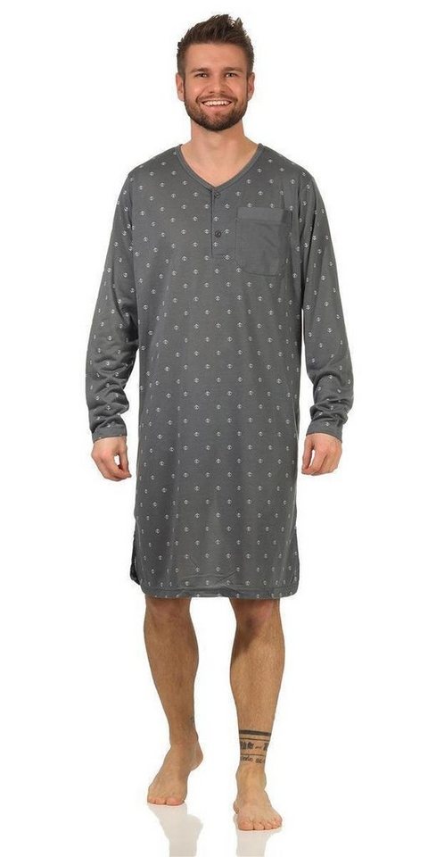 EloModa Nachthemd Herren Nachthemd langarm Sleepshirt, M L XL 2XL (1-tlg) von EloModa