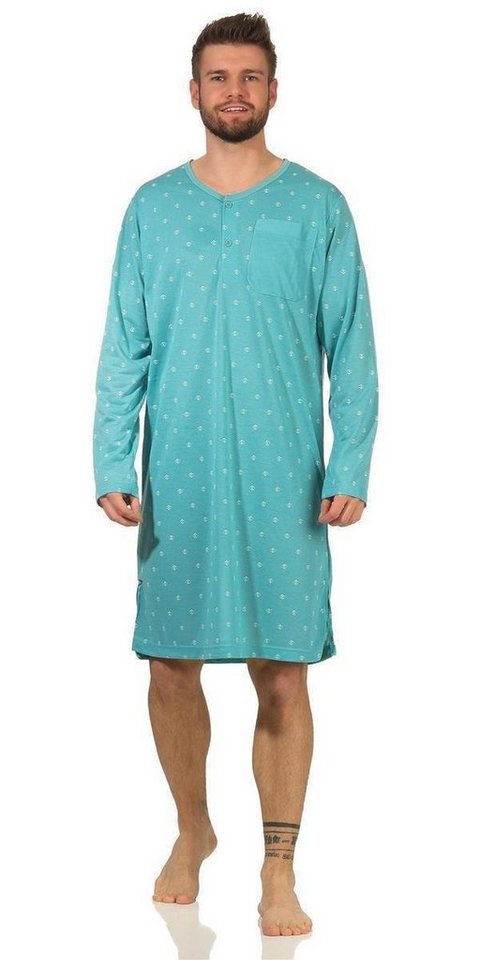 EloModa Nachthemd Herren Nachthemd langarm Sleepshirt, M L XL 2XL (1-tlg) von EloModa